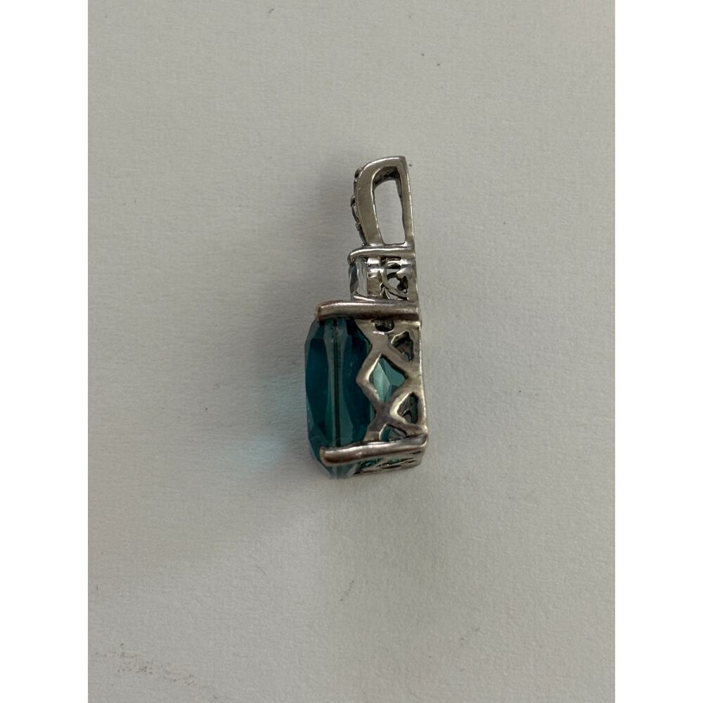 Chuck Clemency Sterling Silver Blue Gemstone Pendant - Picture 2 of 4